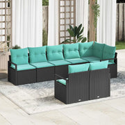 Set di divani 8 pcs Nero polyrattan 3346436