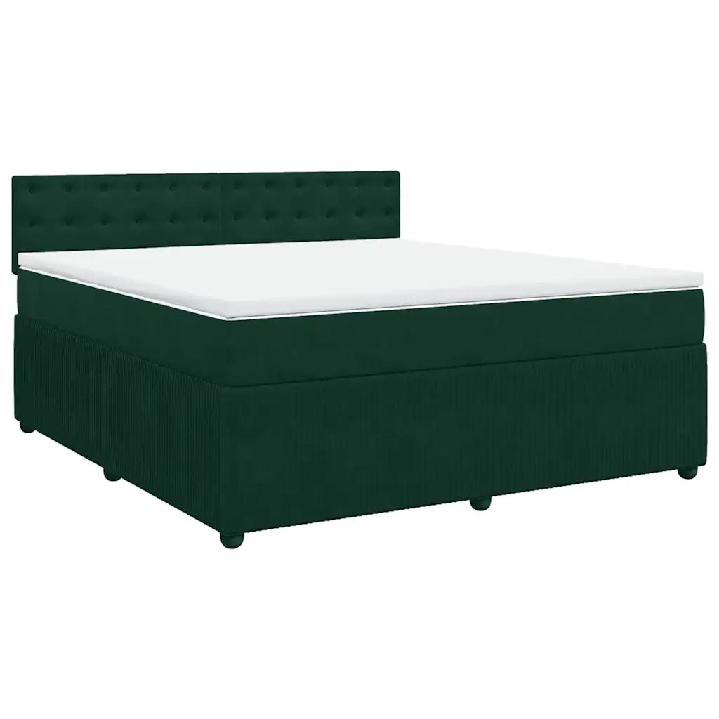 Giroletto a Molle con Materasso Verde Scuro 180x200 cm Velluto 3287821
