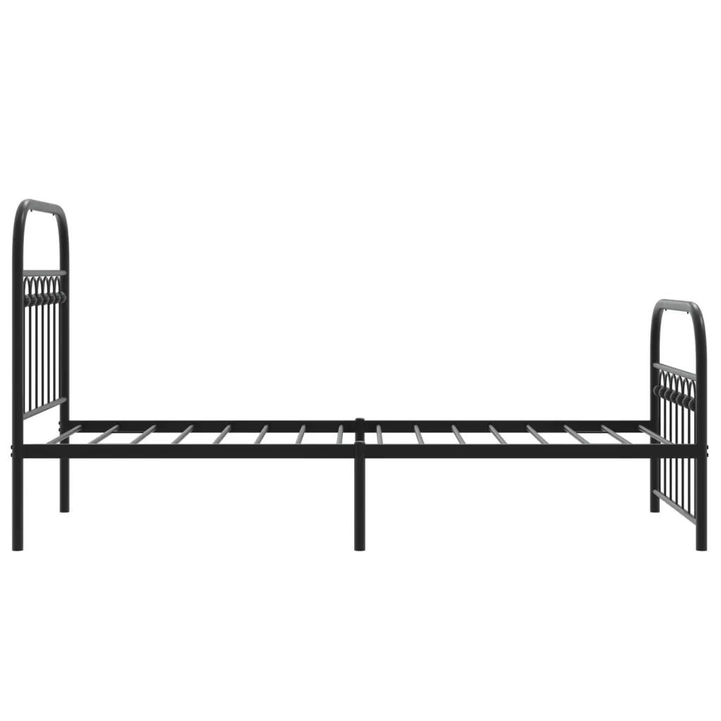 Giroletto con Testiera e Pediera-Struttura Letto Metallo Nero 75x190 cm 418063
