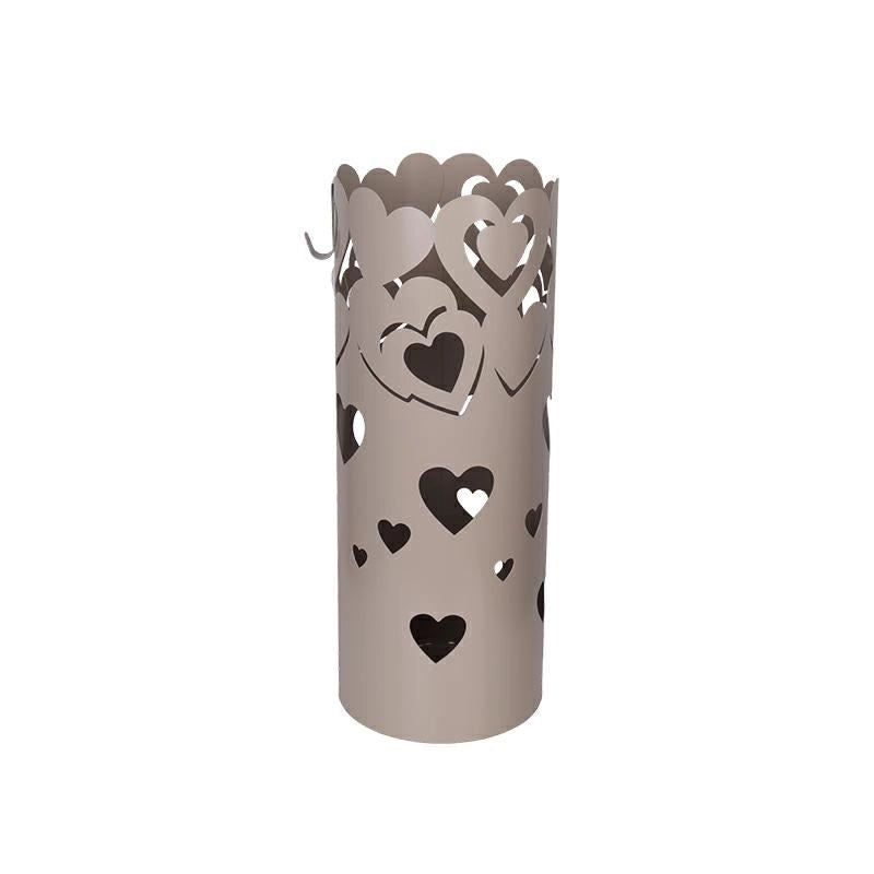 Portaombrelli in Metallo Tondo Cuore Tortora 49 cm