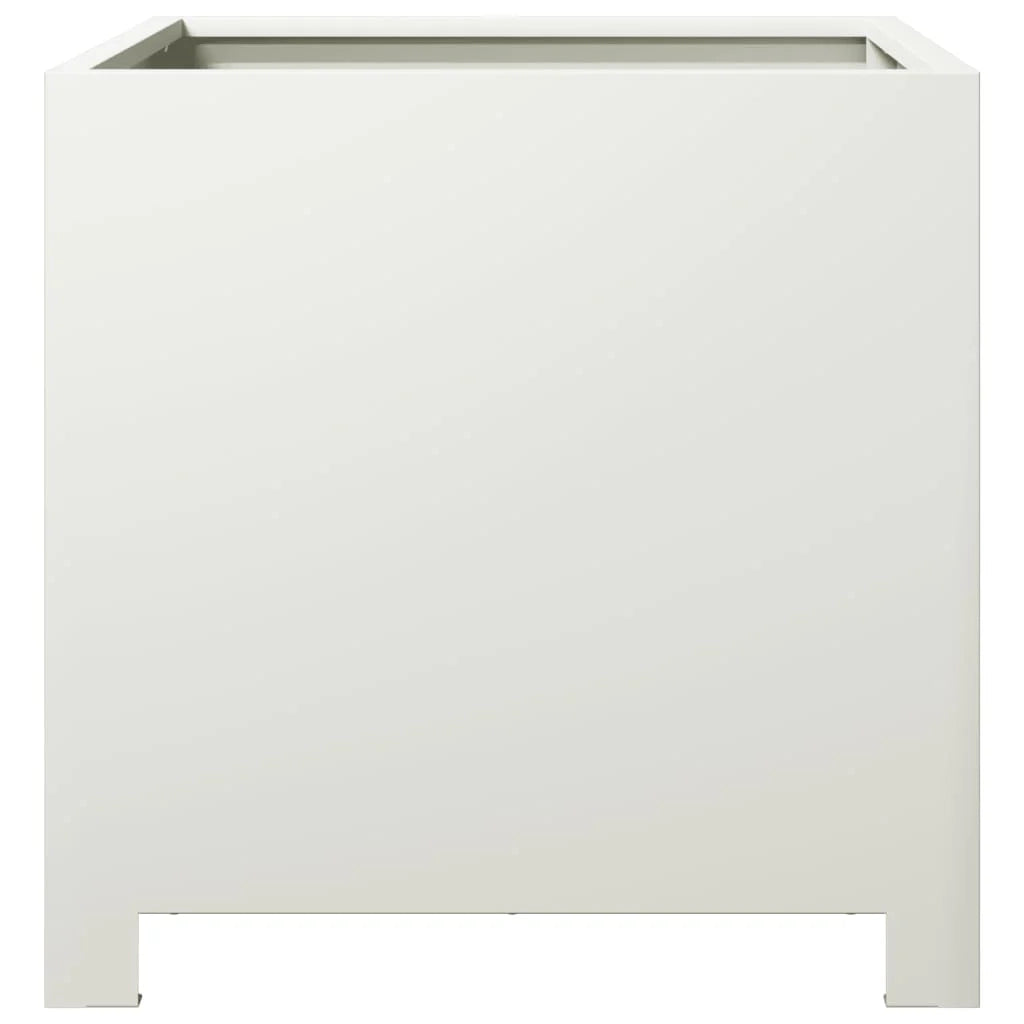 Fioriera rialzata per piante fiori terrazza giardino 40 x 40 x 40 cm acciaio bianco 02_0037539