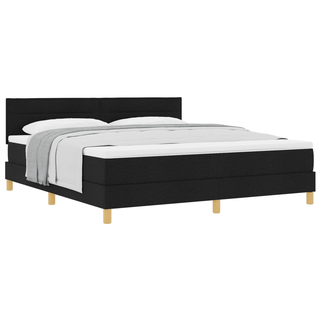 Letto a molle con materasso nero 180x200 cm Tessuto