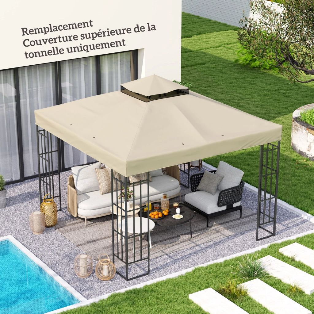Tenda da giardino 3x3m ¨C zephmum ¨C crema, UPF30+, drenaggio