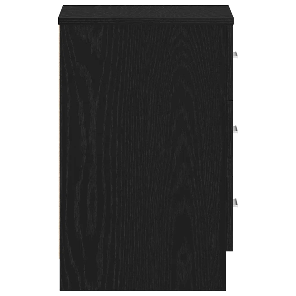 Comodino Rovere Nero 38x35x55 cm in Legno Multistrato 862428