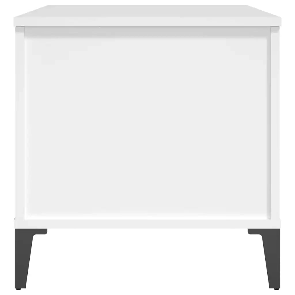 Tavolino da Salotto Bianco 90x44,5x45 cm in Legno Multistrato