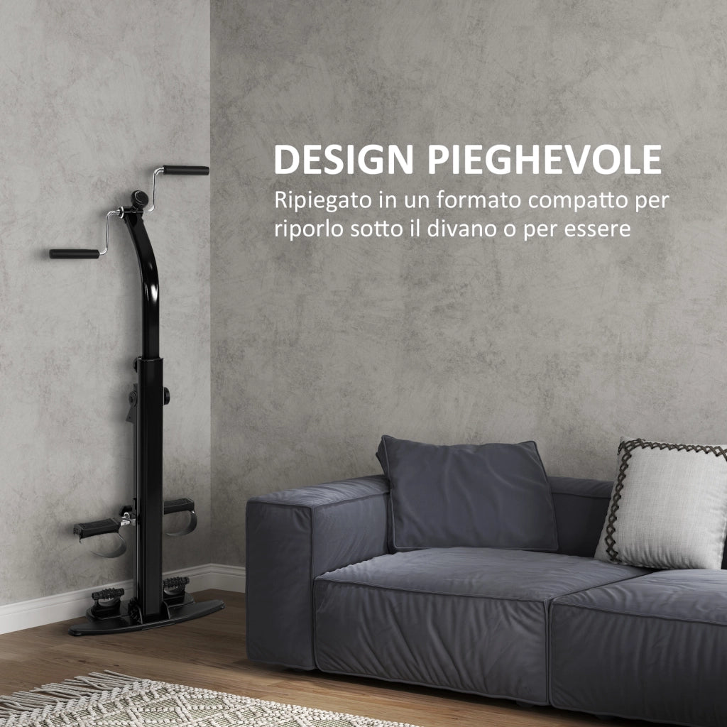 Cyclette Pieghevole per Riabilitazione ¨C Zephmum ¨C Schermo LCD, Manubrio Regolabile, Nero