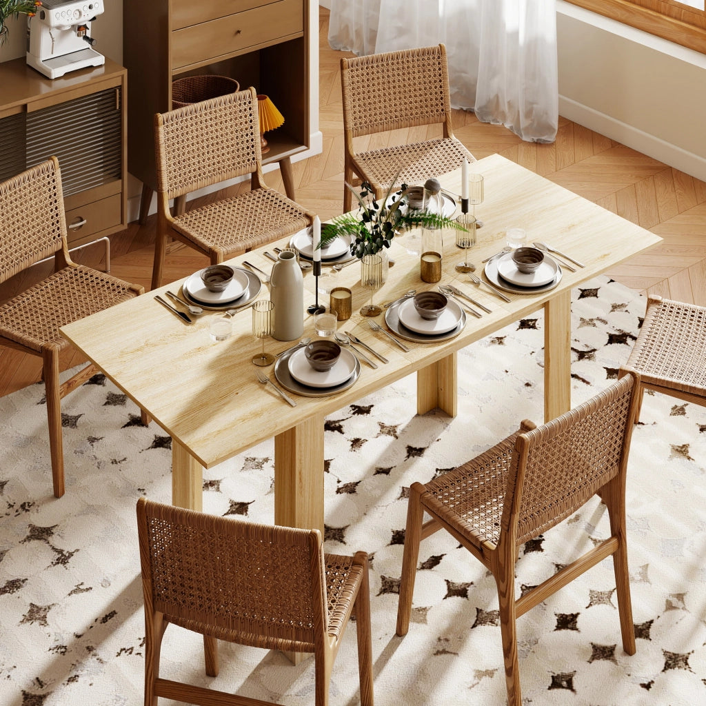 Tavolo da Pranzo Allungabile per 6-8 Persone ¨C zephmum ¨C Legno 140-180x80 cm