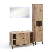 Vicco Set di mobili da bagno Quercia vichinga 3 parti