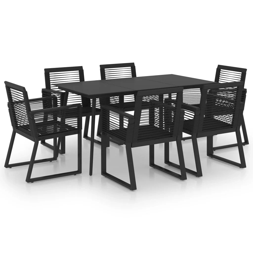 Set da pranzo mobili da giardino mobili da esterno 7 pezzi PVC rattan nero 02_0014237