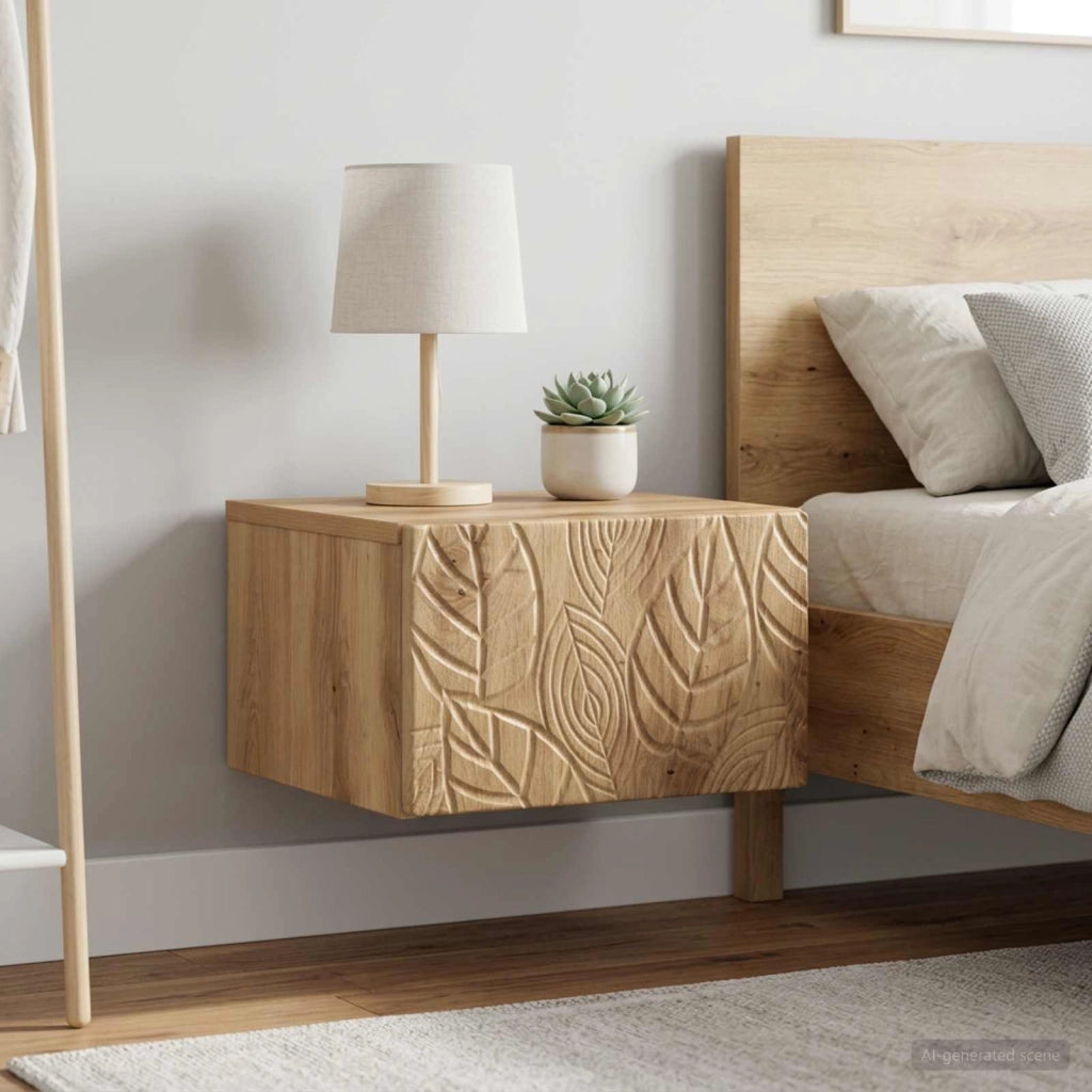 Mobiletto da notte a muro 2 pz Rovere Artigianale 898804