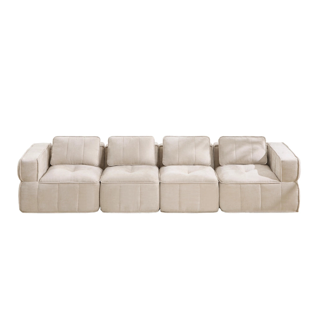 Divano modulare senza struttura 344 x 93 x 67 cm in poliestere beige