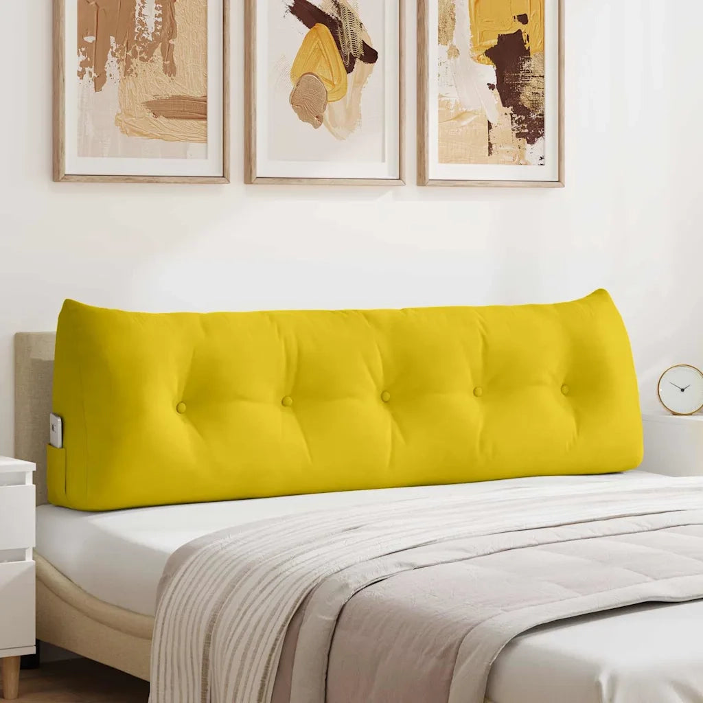 Cuscino per Schiena | Cuscino dorsale Giallo 160 x 24 x 50 cm Velluto