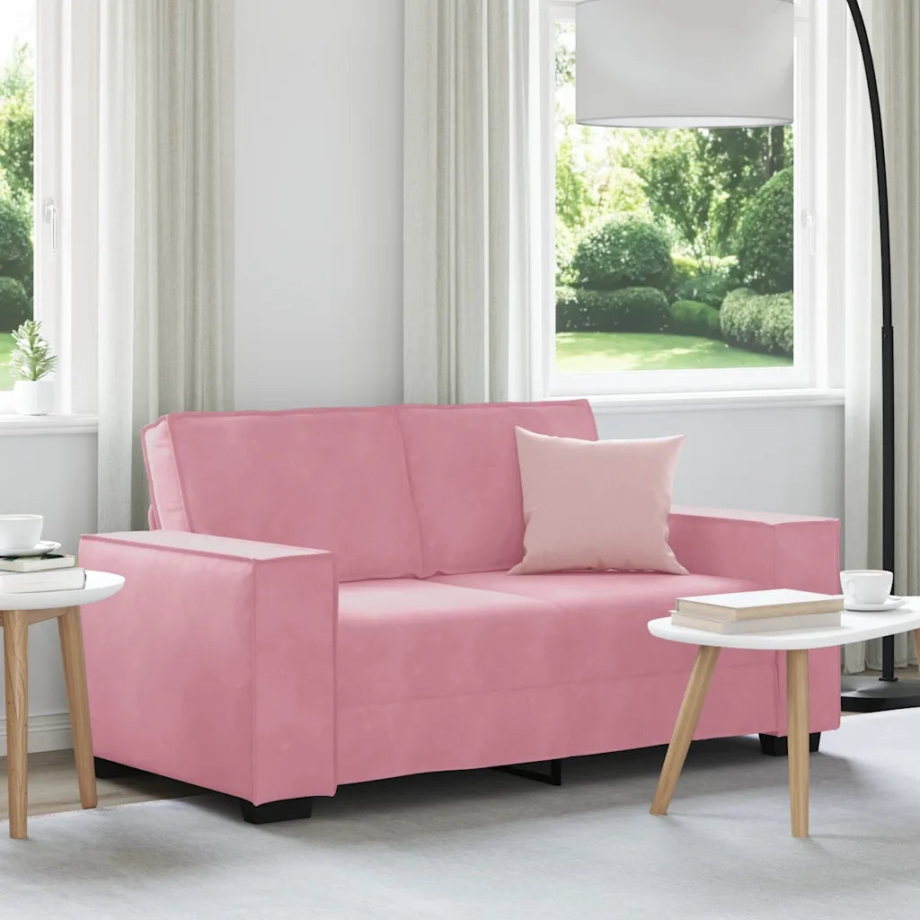 Divano a 2 Posti Rosa 160x78x84 cm in Velluto 4105013