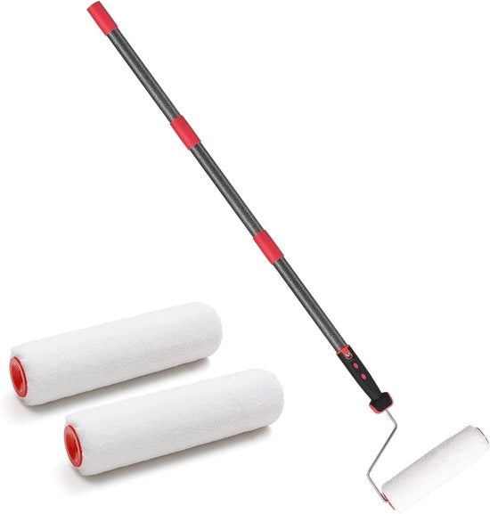 Estensione di pennello per pareti e soffitti da 70 a 210 cm - Set di pennello multifunzionale con pennello e manico in acciaio inossidabile - Grigio.