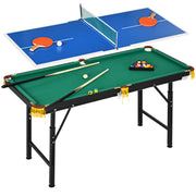 Tavolo da gioco 2 in 1 biliardo ping pong ¨C Minimal ¨C Blu/Verde 140x63x80cm