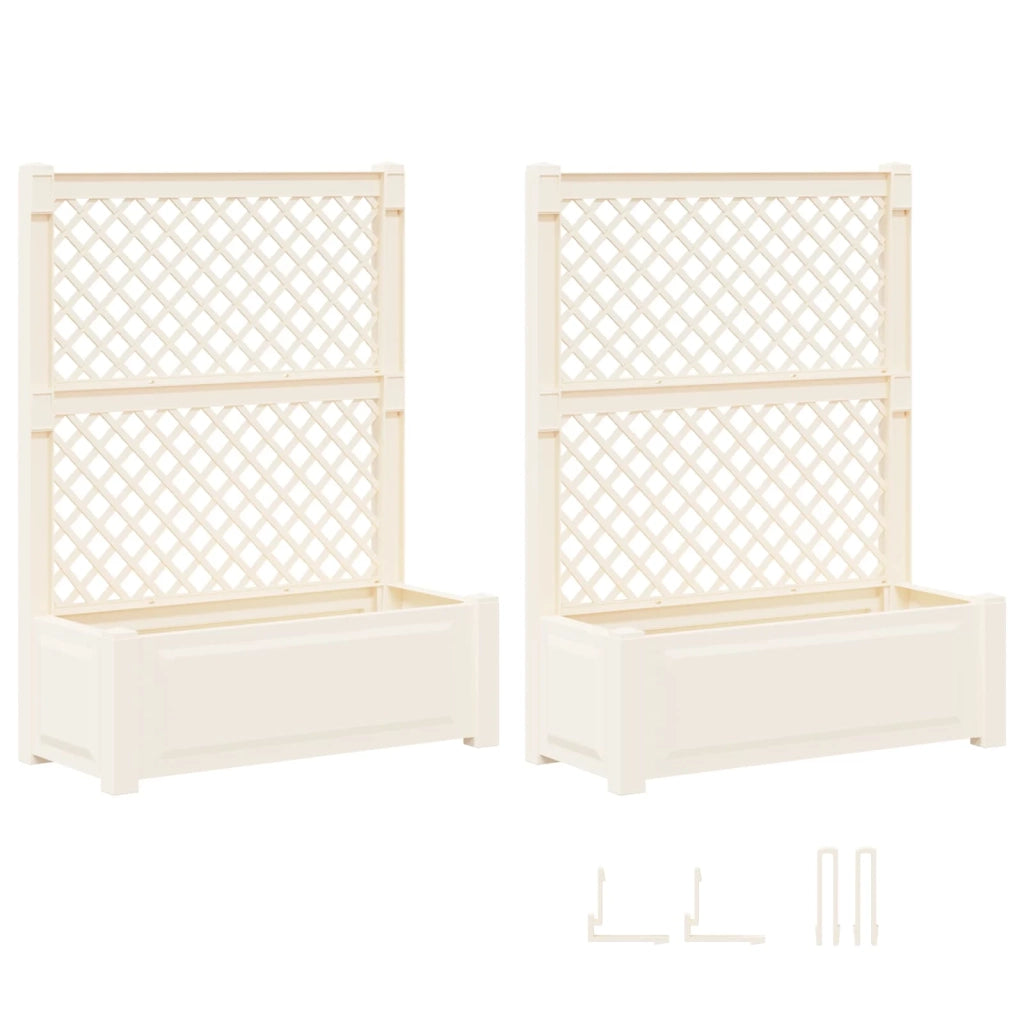 Vaso Grande con Direzione 2 pcs Bianco 143 x 143 x 133,5 cm PP