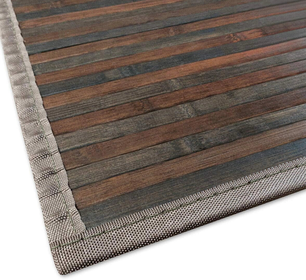 Tappeto Bamboo Legno 50x370 cm Stuoia Cucina Degradè Tovaglietta Colazione Retro Antiscivolo Tortora