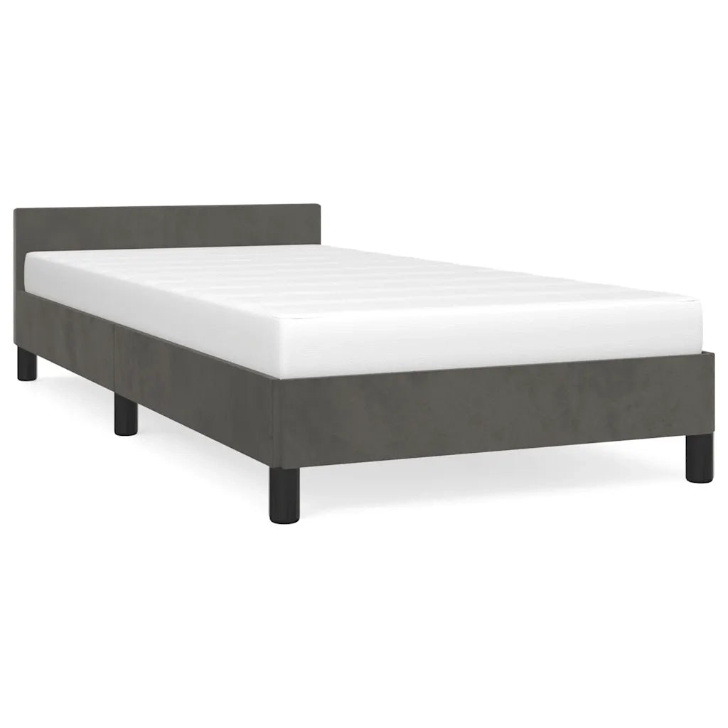 Giroletto senza Materasso Grigio Scuro 80x200 cm Velluto 347538