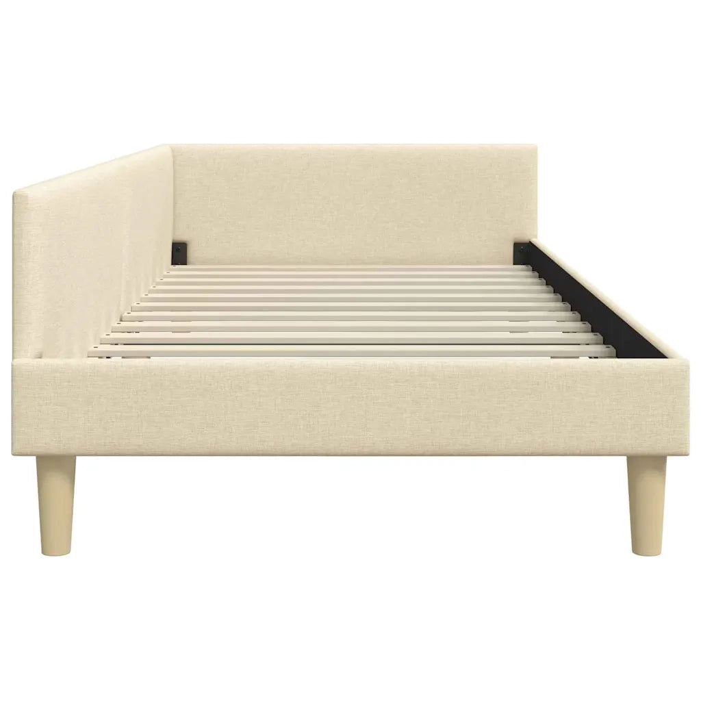 Cornice del letto ad angolo Crema 90 x 190 cm Tessuto 42016115