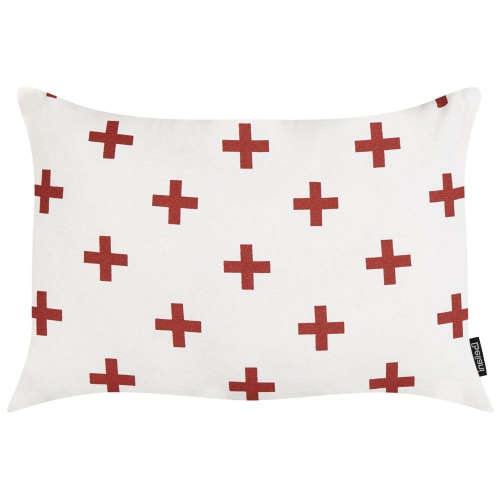 Set di 2 cuscini decorativi in cotone bianco 35 x 50 cm stile moderno soggiorno