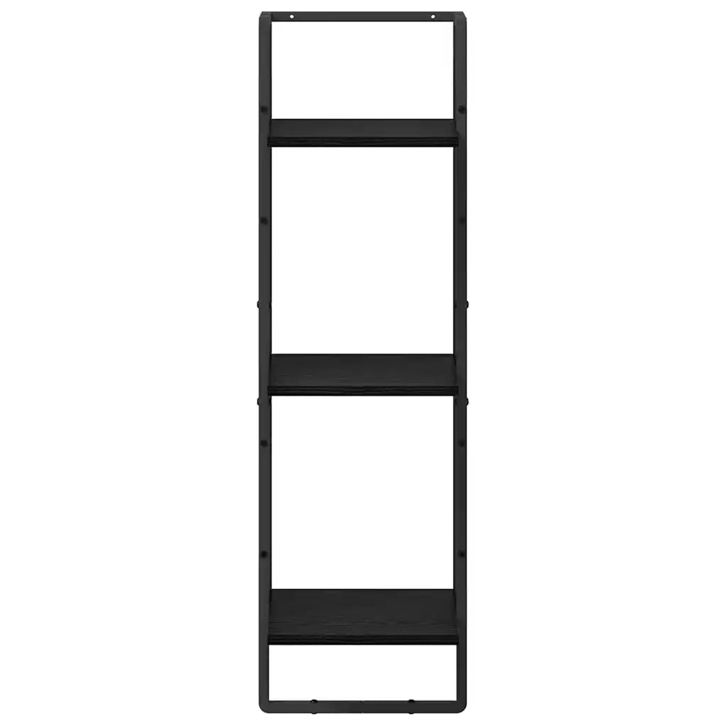 Scaffale da parete A parete Rovere Nero 30 x 25 x 100 cm 882843
