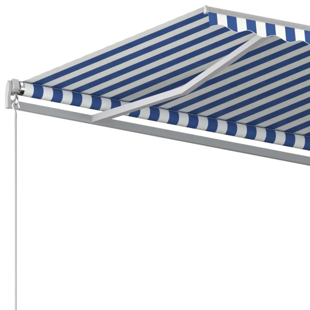 Tenda da Sole Retrattile Manuale 600x350 cm Blu e Bianco cod mxl 43863