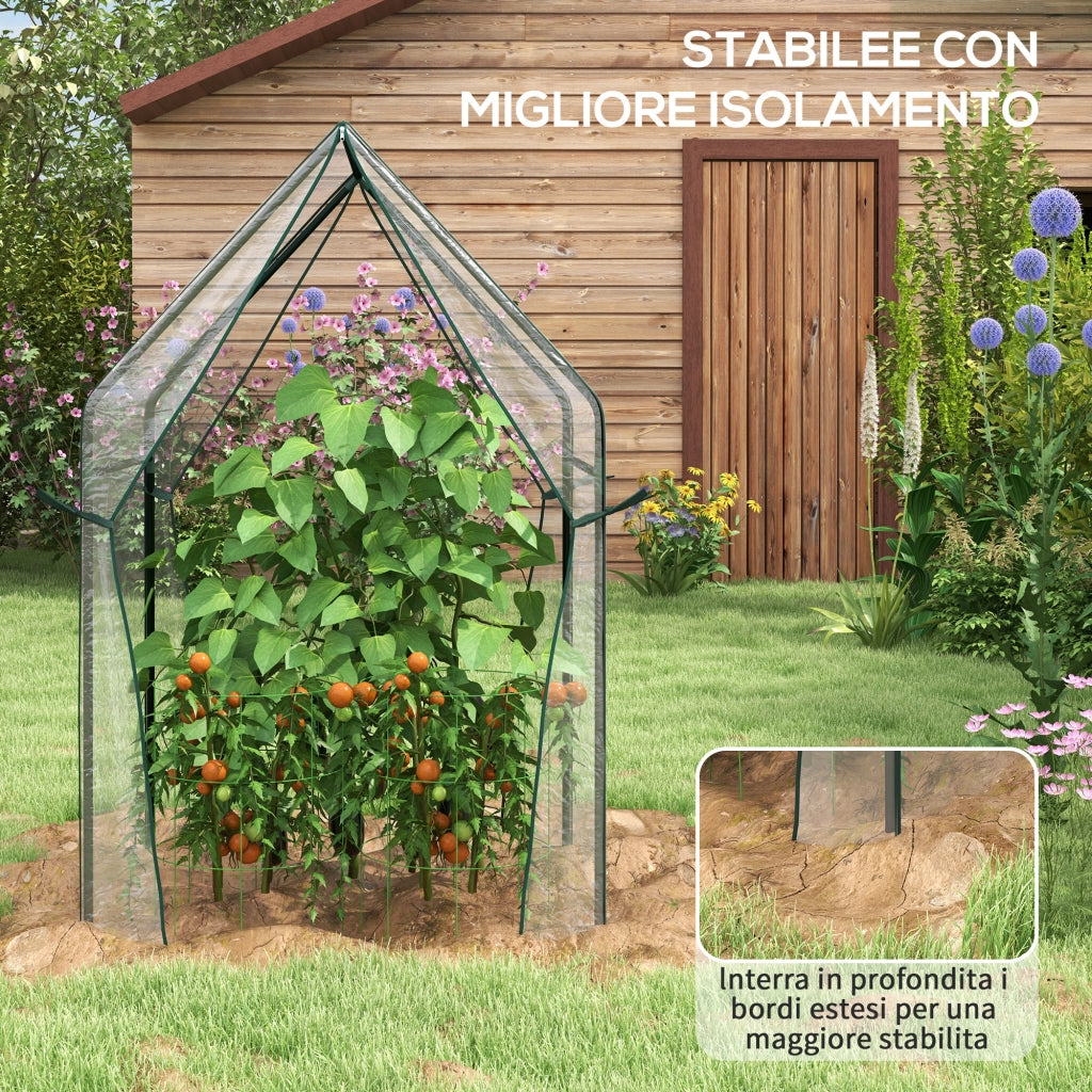 Mini Serra da Giardino con Porte Avvolgibili ¨C zephmum ¨C 90x90x145cm Trasparente