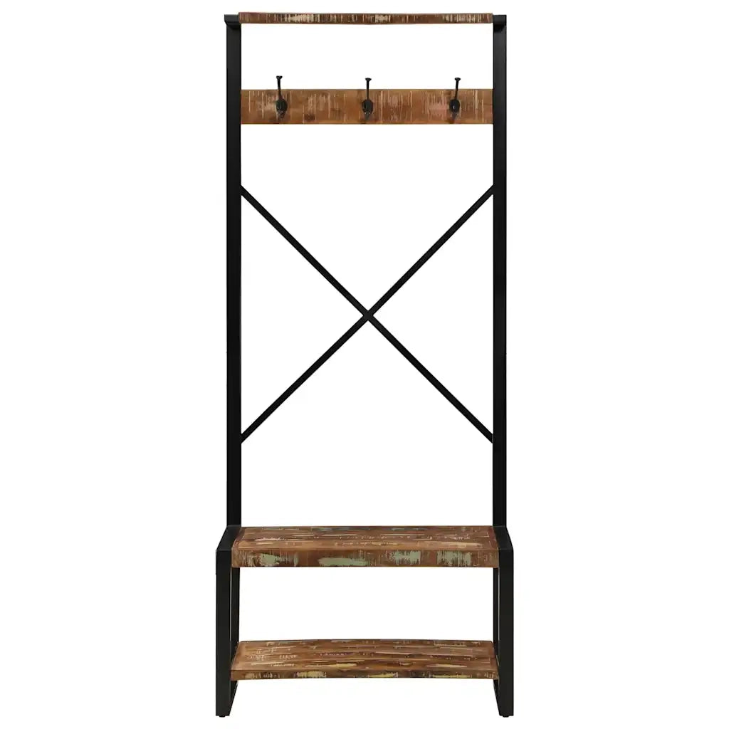 vidaXL Appendiabiti Multicolore 80x40x190 cm Legno Massello Recupero
