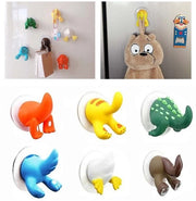 Zuignap Haken Decorativi con Animali Cartoon - 6 Pezzi - Per Asciugamani - Adatto per Bambini