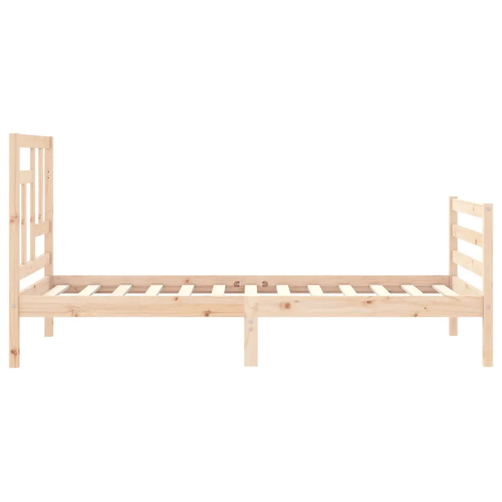 Giroletto con Testiera-Struttura Letto con testiera 90x200 cm in Legno Massello 912756