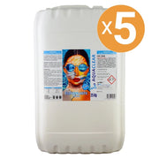 Flocculante Liquido Effetto Schiarente Per Piscina, 5 Confezioni Da 25 Kg