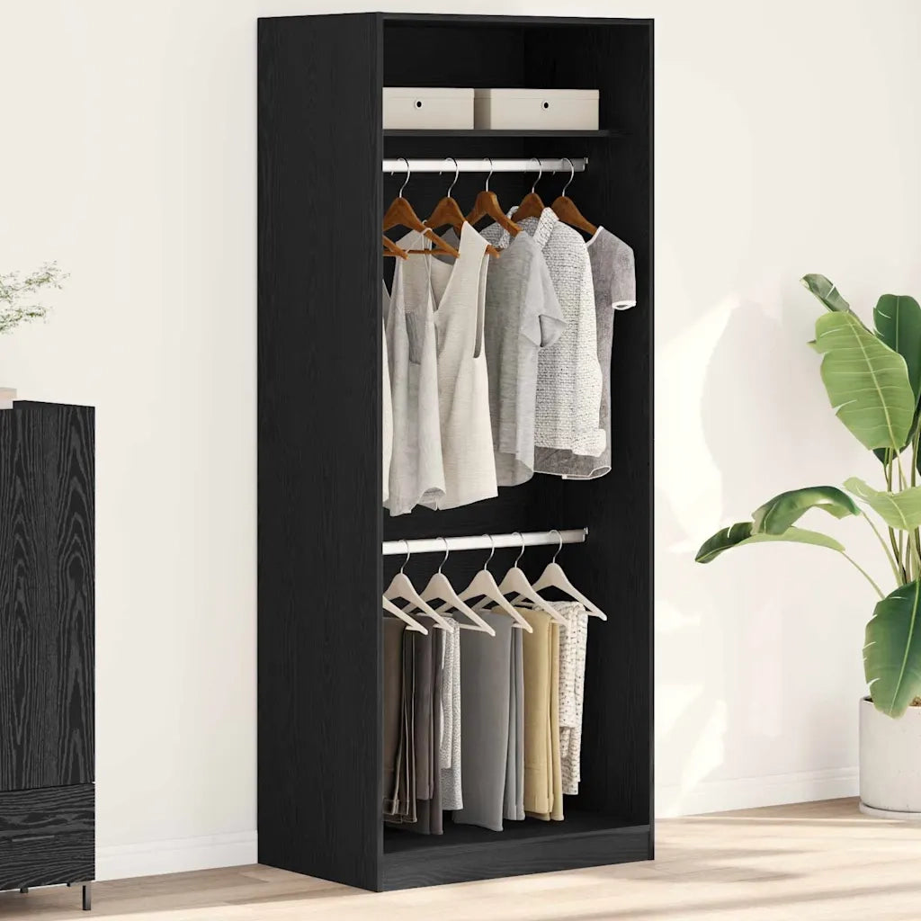 Guardaroba Rovere Nero 80 x 50 x 200 cm Legno multistrato