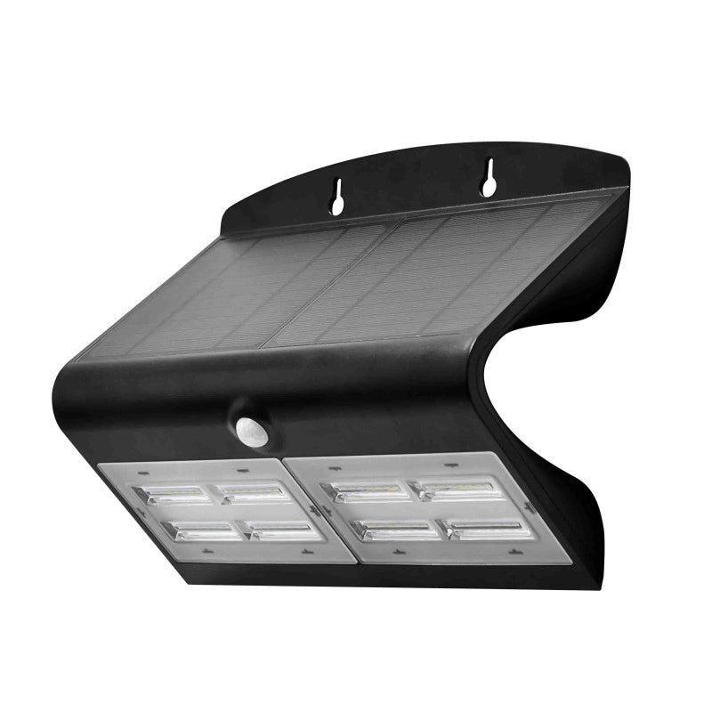 Double lampe solaire de sÃ©curitÃ© et d'Ã©clairage pour abri de jardin - Noir