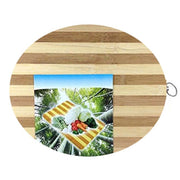 Trade Shop - Tagliere Tondo 30 Cm Diametro In Bambu' Legno Bamboo Naturale Affettare -