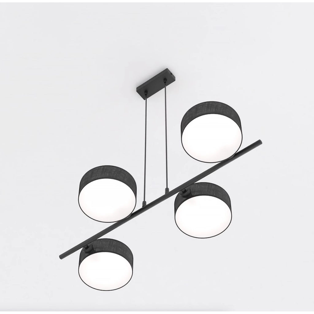 Lampada a sospensione Drumz nera opaca