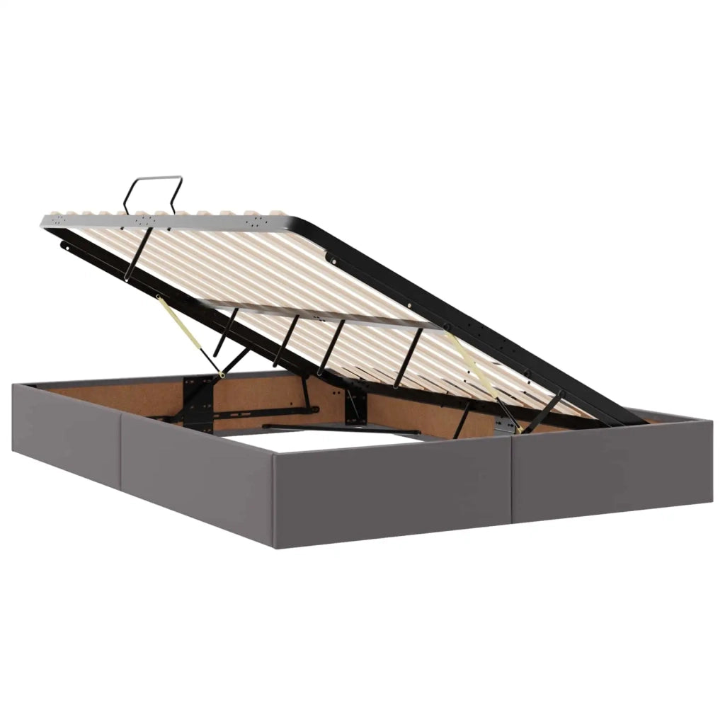 Letto ottomano Grigio 140 x 200 cm Pelle Sintetica 3442776