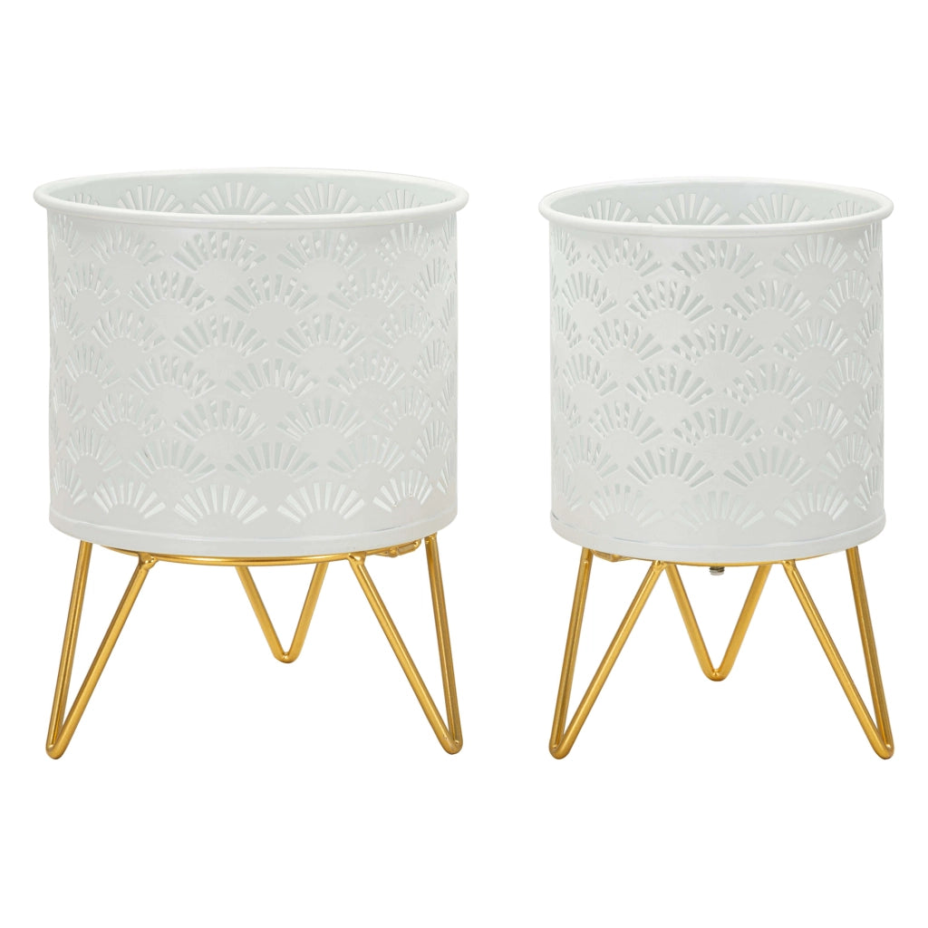 OldCro, Vaso set 2 Vasi, Portavasi Rimovibili, Bianco