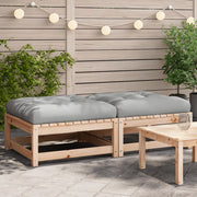 Sedia da giardino-Poggiapiedi da Giardino con Cuscini 2 pz Legno Massello di Pino 824156