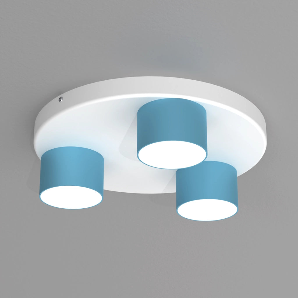 Plafoniera Milagro Dixie blu metallo 3 luci GX53 20W