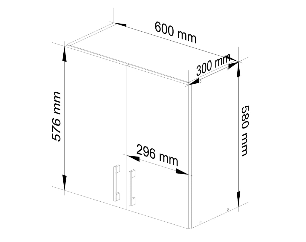 Mobile da cucina pensile sistema AKORD LIMA Bianco 60 cm 2 ante inserto frontale Sonoma Quercia 60x30,5x58 cm