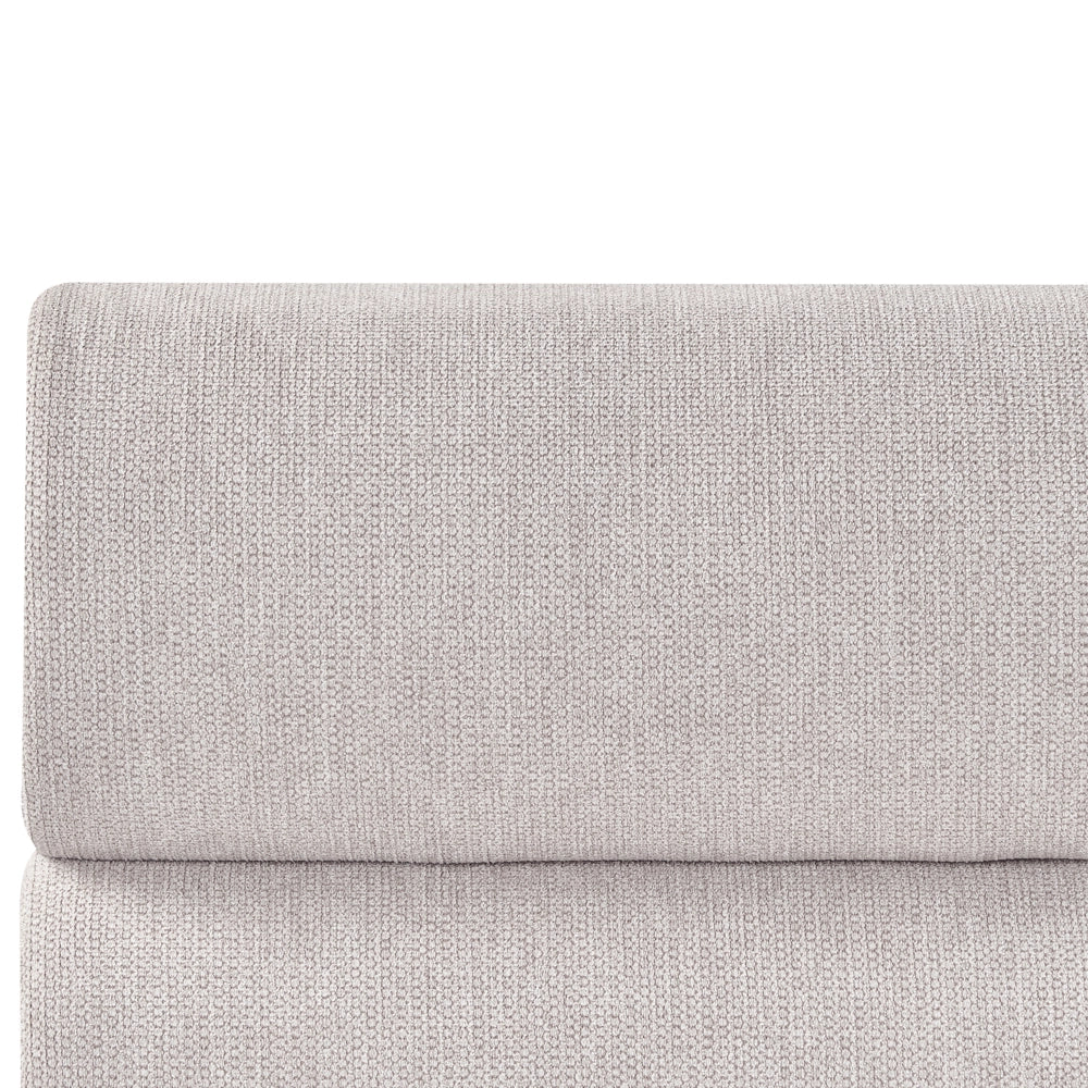 Telaio del letto a doghe in tessuto di lino grigio imbottito gambe in plastica ottomana di stoccaggio 140 x 200 cm EU dimensioni doppie Design moderno
