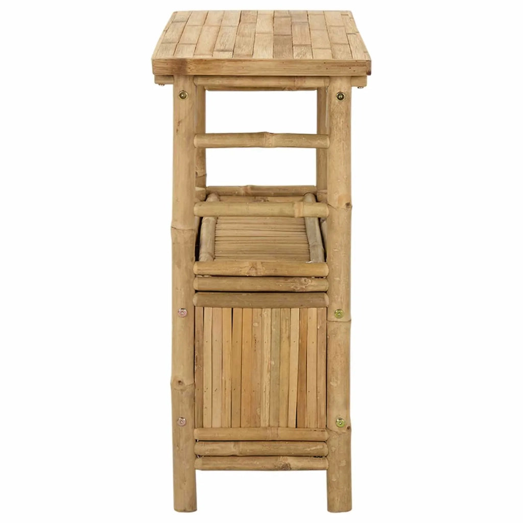 Tavolo consolle con lo scaffale Naturale 80 x 35 x 75 cm Bambù
