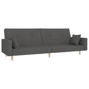 Divano letto | Sof¨¤ letto | Letto singolo a 2 Posti con 2 Cuscini Grigio Scuro in Tessuto