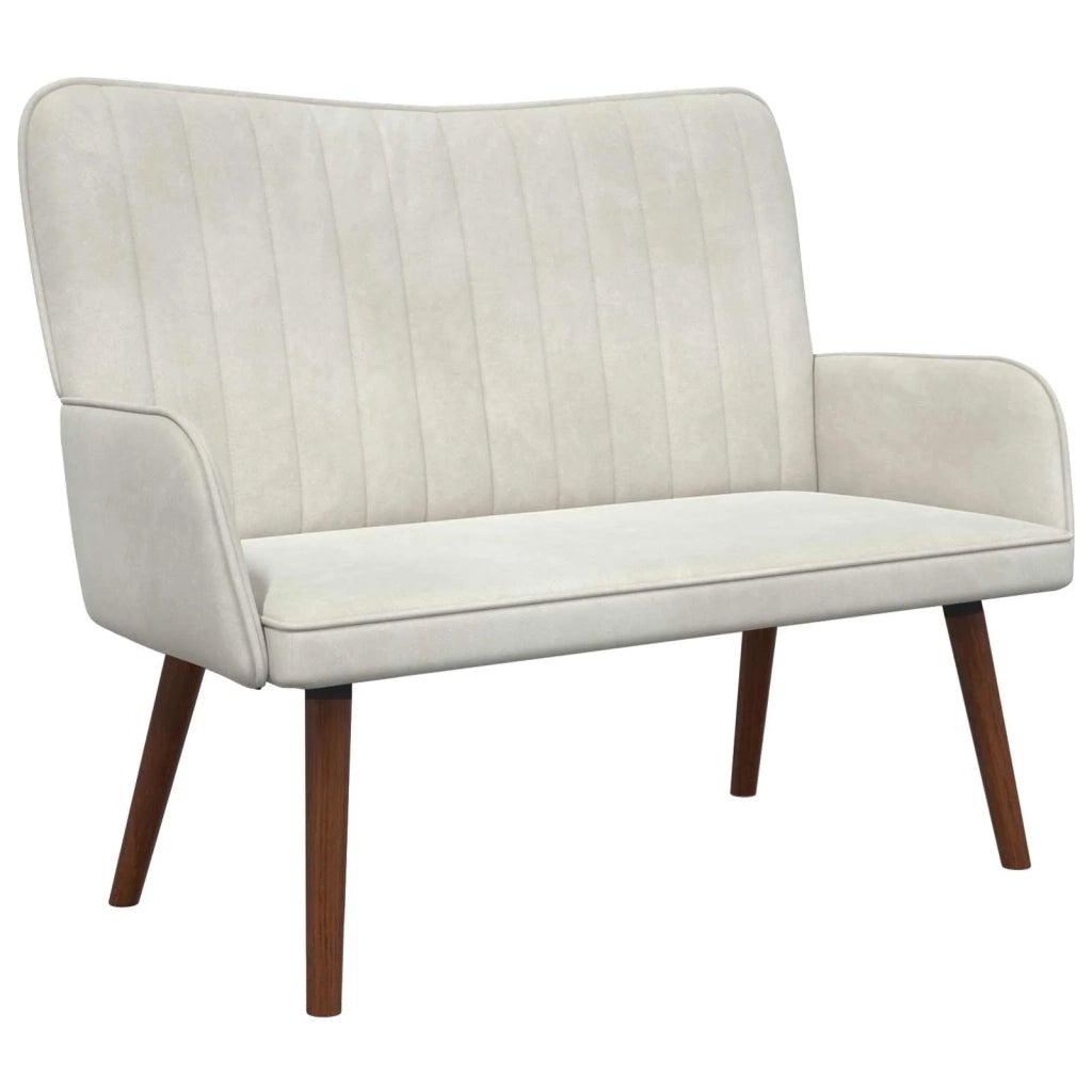 Sofa a Due Posti Crema 115 x 61 x 87 cm Velluto