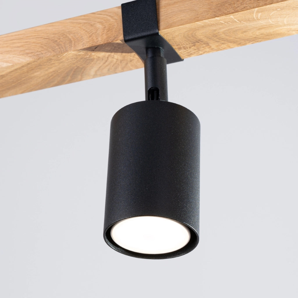 Lampada da soffitto FAGER Peach Puff orientabile a 3 luci in acciaio nero GU10