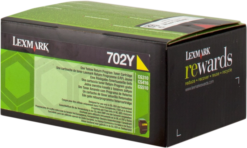 ORIGINAL Lexmark toner giallo 702Y 70C20Y0 ~1000 Seiten cartuccia di stampa riutilizzabile