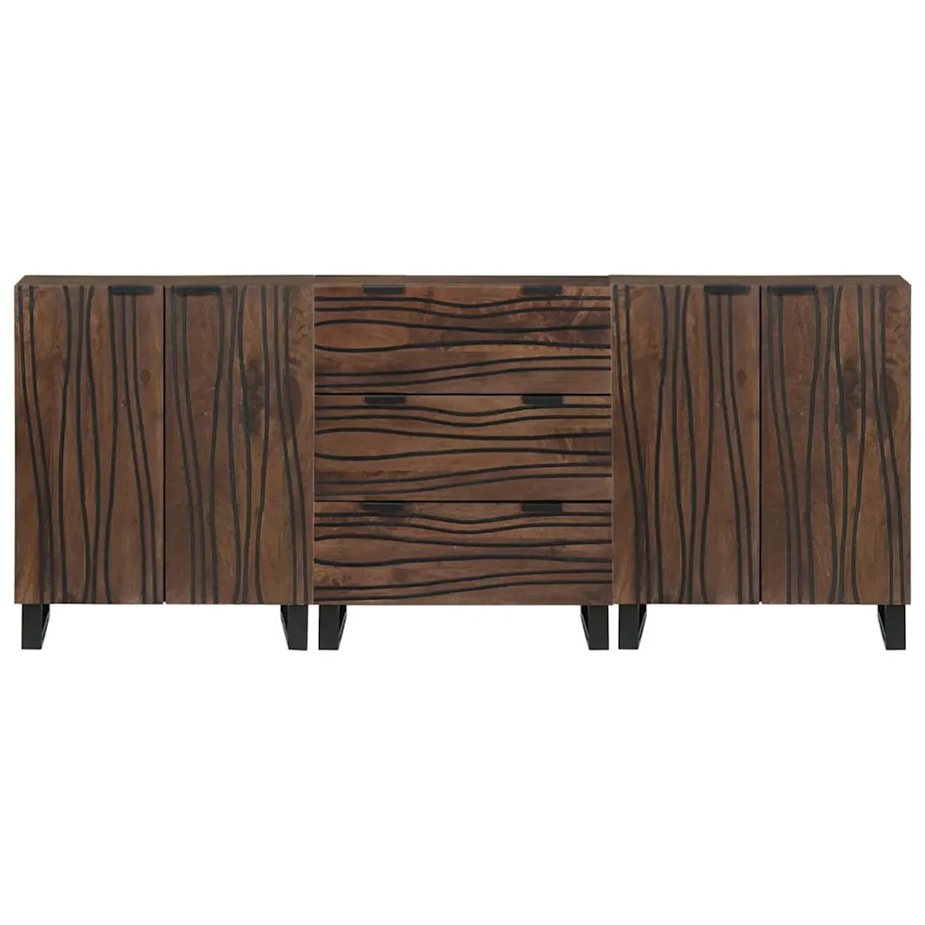 vidaXL Set di mobili per il bagno 3 pcs Marrone 180 x 33 x 75 cm