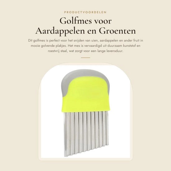 Snipatore di Patate - Golfmes - Snipatore di Verdure - Fritto - Snipatore - Acciaio Inossidabile - 9x13x14cm