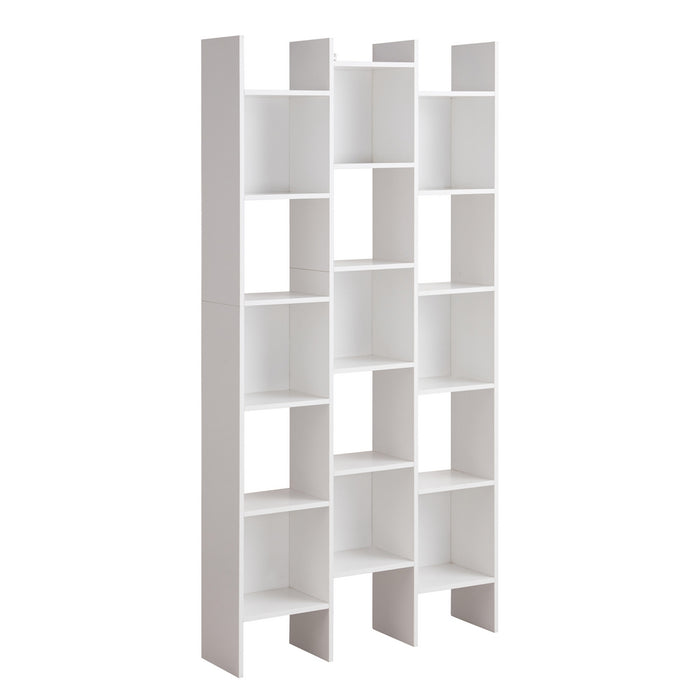 Libreria 15 Ripiani 96x24,8x192 cm in Legno MDF Bianco
