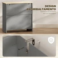 Credenza Cucina con Cassetto e Armadietto con Ripiano Regolabile, in Legno, 78.5x35x80 cm, Multicolore